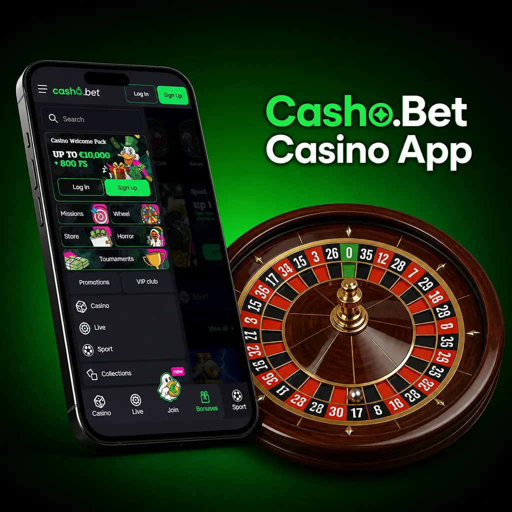 CashoBet Casino App beginscherm met livecasino-evenementen, gokkasten en filters op provider, volatiliteit en thema.