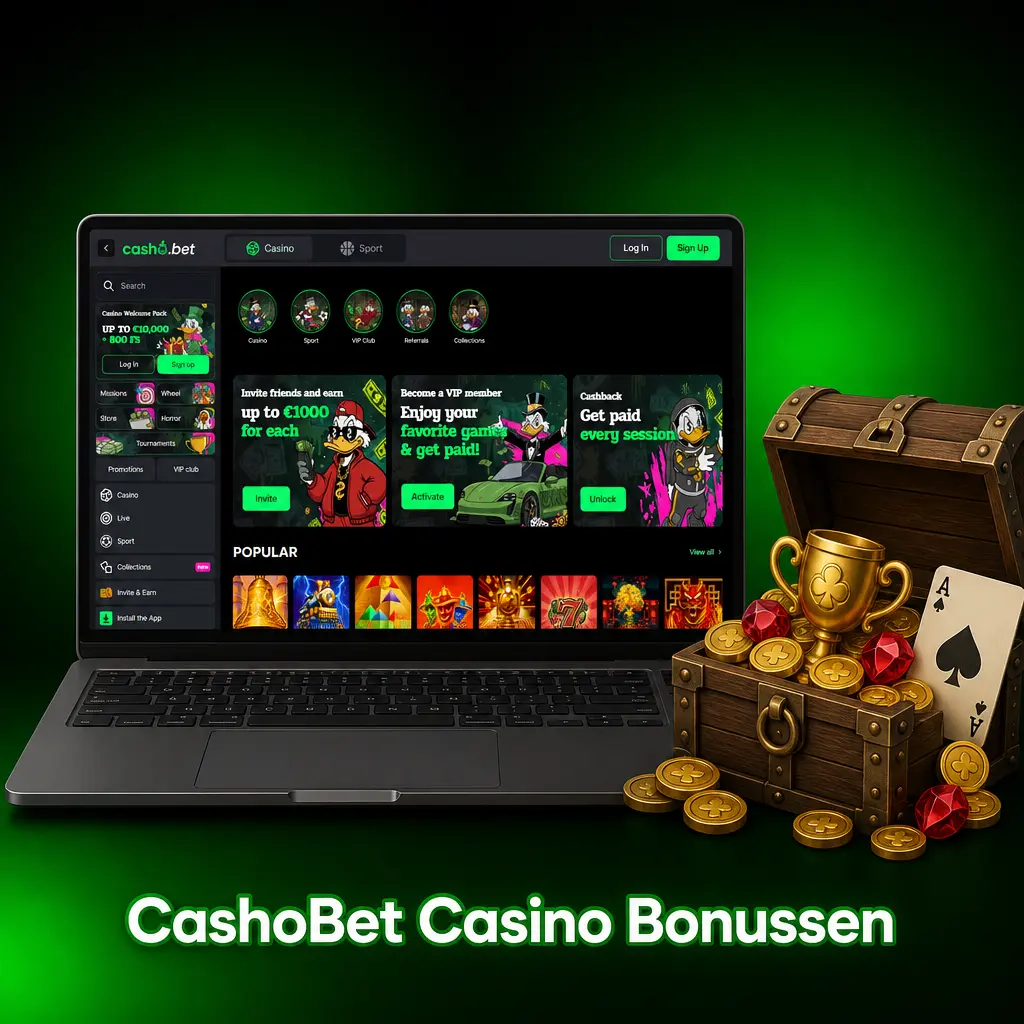 CashoBet Casino bonussen overzicht: stortingsbonus, reload, cashback en Free Spins acties voor Nederlandse spelers.
