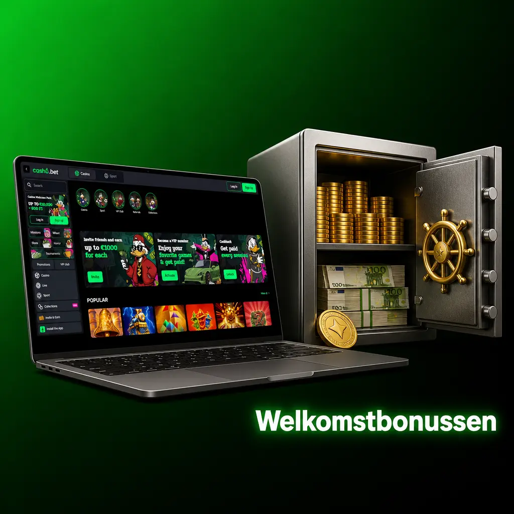 CashoBet welkomstbonussen: 100% tot 500 EUR plus 100 Free Spins voor casino, of 100% tot 100 EUR freebet voor sportsbook.