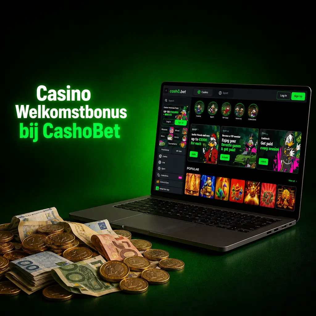 CashoBet welkomstbonus: 100% tot 500 EUR plus 100 free spins voor nieuwe spelers bij eerste storting.