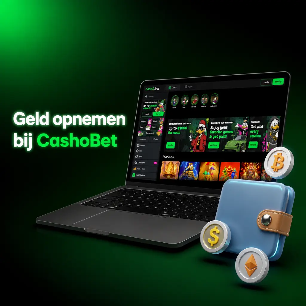 Geld opnemen bij CashoBet via kassa met iDEAL, Trustly of Bitcoin, minimaal 20 EUR, verwerkt binnen 24 uur.