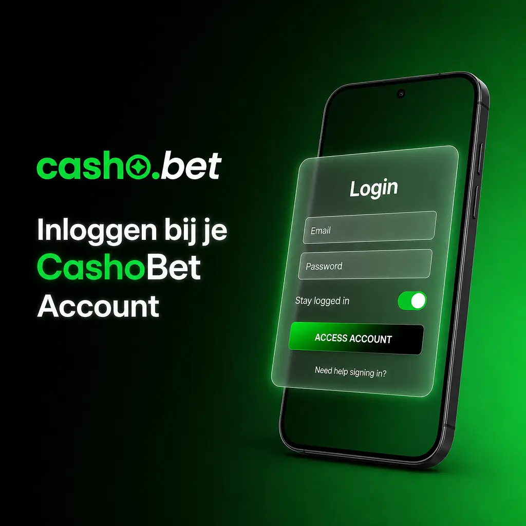 Inloggen bij CashoBet account met e-mail, mobiel nummer of Google en Apple ID voor toegang tot saldo en weddenschappen