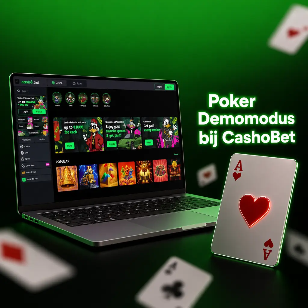 Poker demomodus bij CashoBet: oefen gratis met virtueel tegoed zonder registratie of storting